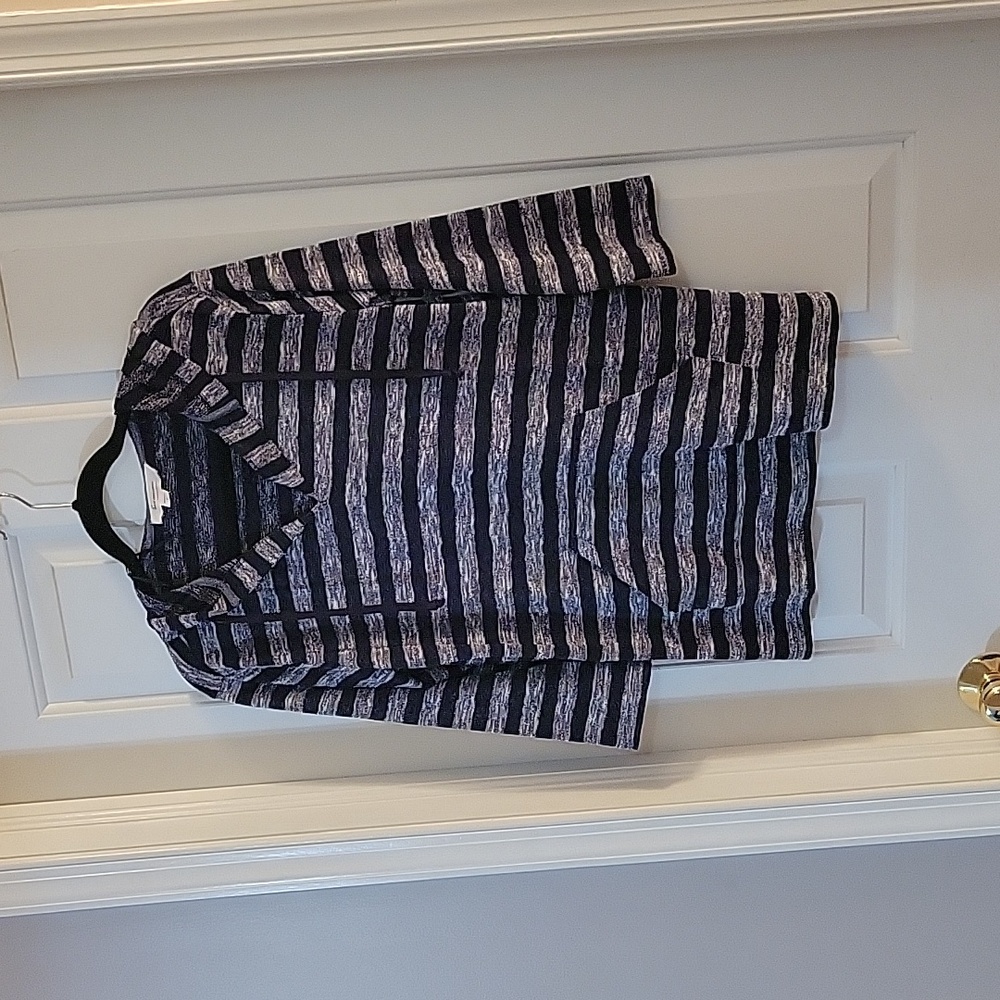 Vince camuto navy and grey striped hoodie small